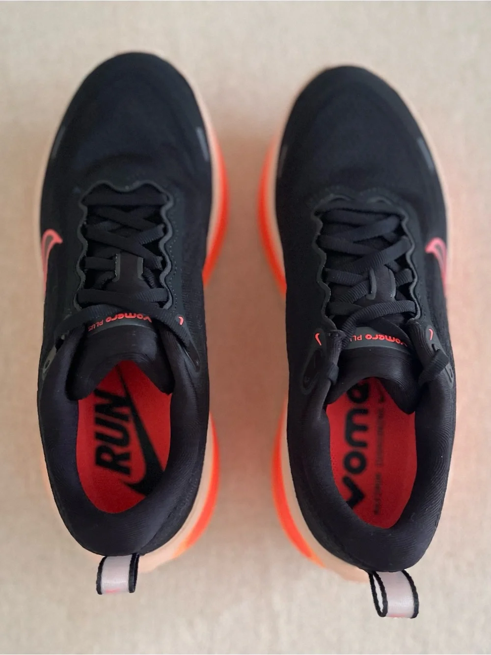 Size 7.5 - Nike W Vomero Plus Black Hot Lava Washed Coral HV8154-010 Women's NEW